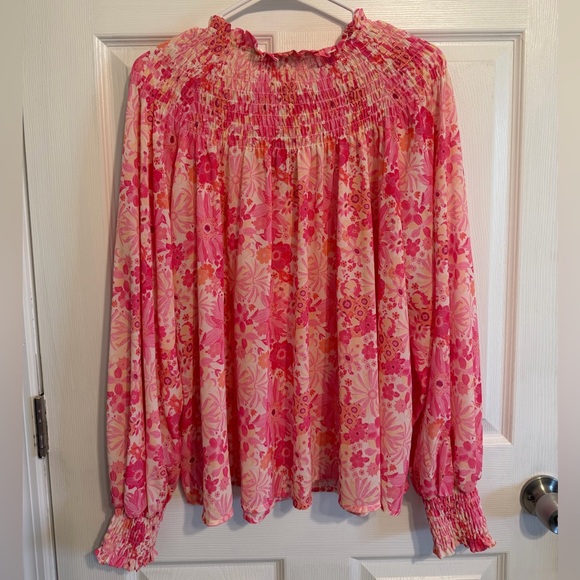 Flying Tomato Pink Floral Blouse Large - Picture 7 of 7